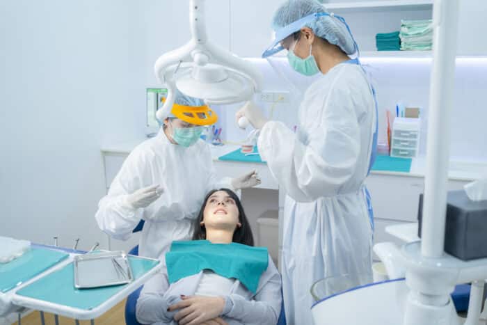 dental assistant during treatment