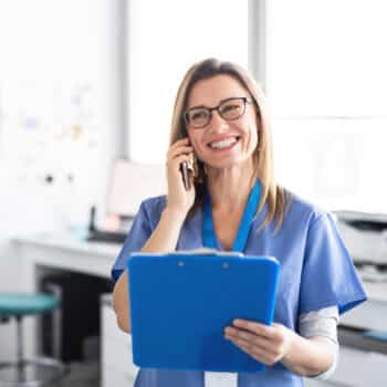 female orthodontic dental assistant.